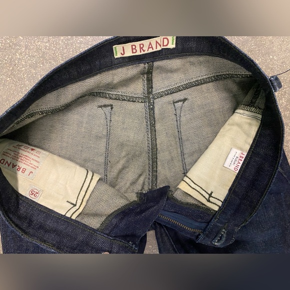 J BRAND SUZUKI MOTO Dark Blue Wash with Patches Skinny Jeans Size 25 - Picture 5 of 6